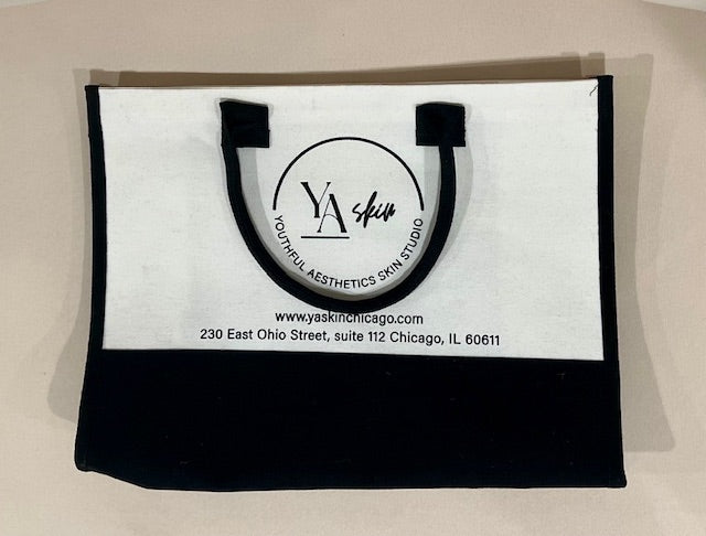 YA Skin Studio Tote Bag (white and black)